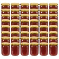 VidaXL Jampotten met goudkleurige deksels 48 st 230 ml glas - thumbnail