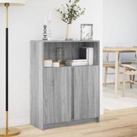Dressoir met LED 77x34x100 cm bewerkt hout grijs sonoma eiken - thumbnail