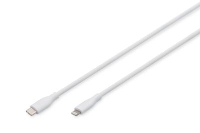 Digitus AK-600110-005-W USB-kabel USB 2.0 Apple Lightning stekker, USB-C stekker 0.50 m Wit Flexibel, Zeer flexibel, Met USB, Silicone, Uitstekende Digitus AK-600110-005-W USB-kabel USB 2.0 Apple Lightning stekker, USB-C stekker 0.50 m Wit Flexibel, Zeer flexibel, Met USB, Silicone, Uitstekende