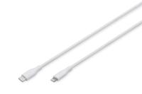 Digitus AK-600110-005-W USB-kabel USB 2.0 Apple Lightning stekker, USB-C stekker 0.50 m Wit Flexibel, Zeer flexibel, Met USB, Silicone, Uitstekende - thumbnail