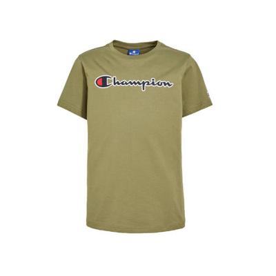 Champion T-shirt met logo army groen