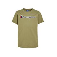 Champion T-shirt met logo army groen - thumbnail