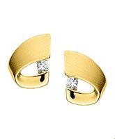 TFT Oorknoppen Zirkonia Poli/mat Geelgoud Mat Glanzend 9 mm x 7 mm - thumbnail
