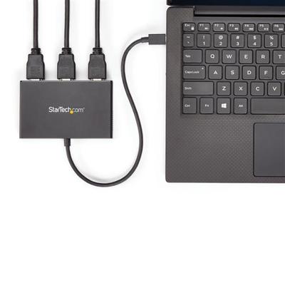 StarTech.com USB C naar HDMI multi-monitor adapter - 3-poort MST hub - monitor splitter - USB 3.1 Type C (MSTCDP123HD)