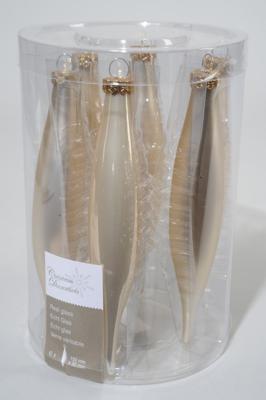 6 kerstpegels parel glans-mat - Ksd