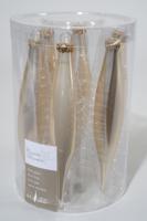 Decoris kerstballen Ijspegel glas 6st Parel 15cm - thumbnail