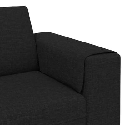 Bankstel 3 pcs Zwart Stof