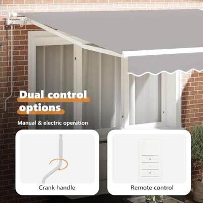 VidaXL Inklapbaar zonnescherm lichtgrijs 350 x 250 cm stof