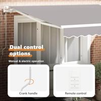 VidaXL Inklapbaar zonnescherm lichtgrijs 350 x 250 cm stof - thumbnail