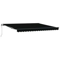 VidaXL Inklapbaar zonnescherm zwart 400 × 300 cm stof en aluminium - thumbnail