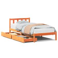 Bedframe zonder matras massief grenenhout wasbruin 75x190 cm - thumbnail