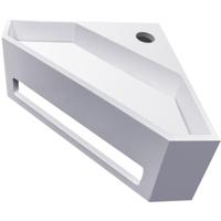 Wiesbaden Julia - Driehoekige Hoekfontein 35x35x16cm - Solid Surface Mat Wit - thumbnail