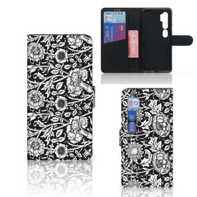 Xiaomi Mi Note 10 Pro Hoesje Black Flowers Xiaomi Mi Note 10 Pro Hoesje Black Flowers