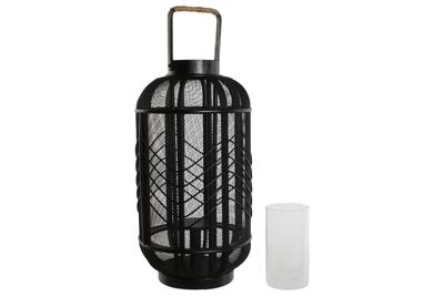 Kaarshouder Home ESPRIT Zwart Metaal 25,5 x 25,5 x 46,5 cm - thumbnail