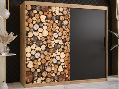 Kledingkast DREMBO 2 schuifdeuren 200 cm artisan eik