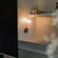 QAZQA Moderne wandlamp goud met opaal glas 2-lichts - Athens - thumbnail