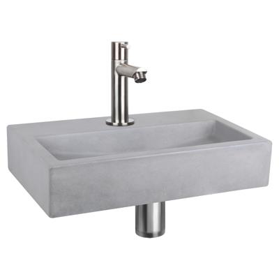 Differnz Differnz Flat fonteinset beton lichtgrijs - kraan recht mat chroom Differnz Differnz Flat fonteinset beton lichtgrijs - kraan recht mat chroom