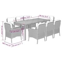 9-delige Tuinset poly rattan zwart - thumbnail