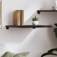 Wandschap 60x60x(2-4)cm behandeld massief eikenhout donkerbruin - thumbnail