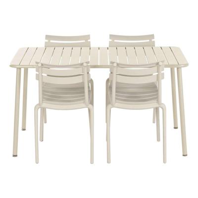 Tafel met vier stoelen Home ESPRIT Crème Polypropyleen Ijzer 140 x 70 x 75 cm