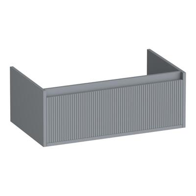 Brauer Hope Wavy - Onderkast - 80 cm - met 1 Softclose Lade Greeploos en 1 Sifon Uitsparing - Mat Grijs