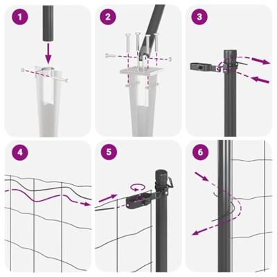 VidaXL Hek met paal grijs 1,2 x 10 m staal