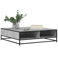 Salontafel 100x100x30 cm bewerkt hout en metaal grijs sonoma - thumbnail