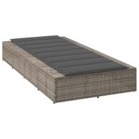 Ligbed met zwevend kussen poly rattan grijs - thumbnail