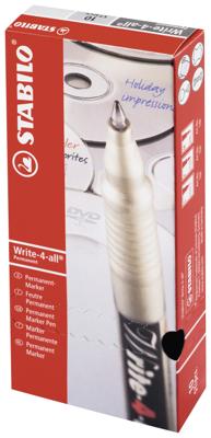 Viltstift stabilo write-4-all 156/46 f zwart | 10 stuks