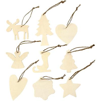 Creativ Company Versier je houten kerst hangers, 72st.