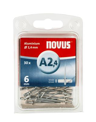 Novus Blindklinknagel A2,4 X 6mm | Alu SB | 30 stuks - 045-0019 045-0019 Novus Blindklinknagel A2,4 X 6mm | Alu SB | 30 stuks - 045-0019 045-0019