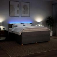 Boxspring met matras stof taupe 180x200 cm - thumbnail