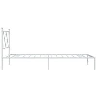 Bedframe met hoofdbord metaal wit 90x200 cm - thumbnail
