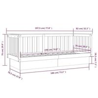 Slaapbank 75x190 cm massief grenenhout zwart - thumbnail