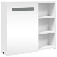 Badkamerkast met spiegel en LED 60x13x52 cm wit - thumbnail