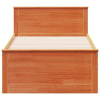 Bedframe zonder matras met hoofdbord hout wasbruin 140x190 cm - thumbnail