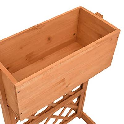 VidaXL Latwerkplantenbak 45x30x74 cm massief vurenhout oranje