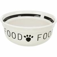Trixie voerbak hond food keramiek wit / zwart - thumbnail