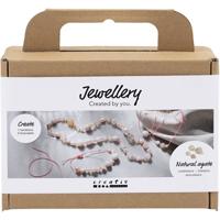 Creativ Company Mini hobbyset sieraden, halskettingen en armband, roze, 1 doos - thumbnail