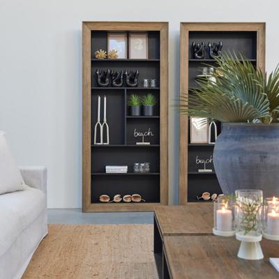 Rivièra Maison Boekenkast 'Eivissa' Eikenhout, 220 x 100 cm, kleur Zwart Rivièra Maison Boekenkast 'Eivissa' Eikenhout, 220 x 100 cm, kleur Zwart