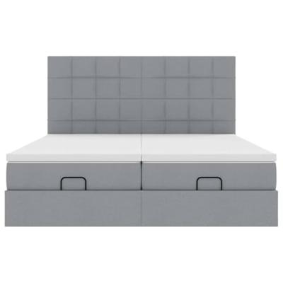 Ottoman bed met matrassen 160x200cm stof lichtgrijs