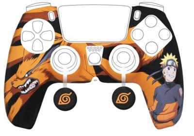 Beschermhoes voor controller - KONIX - Naruto Shippuden - DualSense PS5 - Siliconen - Kurama/Kyûbi en Naruto patroon - Zwart Beschermhoes voor controller - KONIX - Naruto Shippuden - DualSense PS5 - Siliconen - Kurama/Kyûbi en Naruto patroon - Zwart