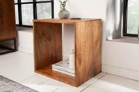 Handgemaakte bijzettafel MAKASSAR 43cm mangohouten plank - 40597 - thumbnail