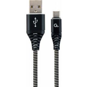 Gembird CC-USB2B-AMCM-2M-BW USB 2.0 kabel USB A USB C Zwart, Wit