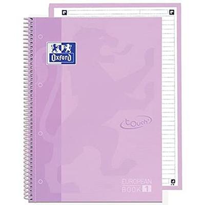 Notitieboek Oxford Touch Europeanbook A4+ 4-gaats lijn 80vel pastel paars | 5 stuks Notitieboek Oxford Touch Europeanbook A4+ 4-gaats lijn 80vel pastel paars | 5 stuks