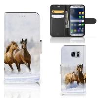 Samsung Galaxy S7 | Telefoonhoesje | Met pasjeshouder | Paarden - thumbnail