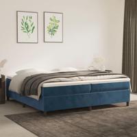 Boxspring bed 200x200 cm fluweel donkerblauw - thumbnail