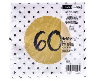 Duni Servetten 60 33x33 cm 20 Stuks Goud/Wit/Zwart