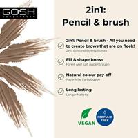 Gosh Eyebrow Pencil 1.20 g 01 Brown Wenkbrauw Make-Up Oogpotlood 1.2 g - thumbnail