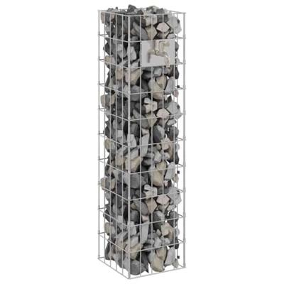 VidaXL Gabion kraan zilver 25 x 25 x 100 cm roestvrij staal